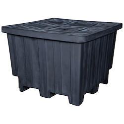 50" x 50" x 36" Black Pallet Container with Lid