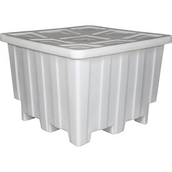 50" x 50" x 36" White Pallet Container with Lid