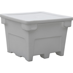 43" x 43" x 32" White Pallet Container with Lid